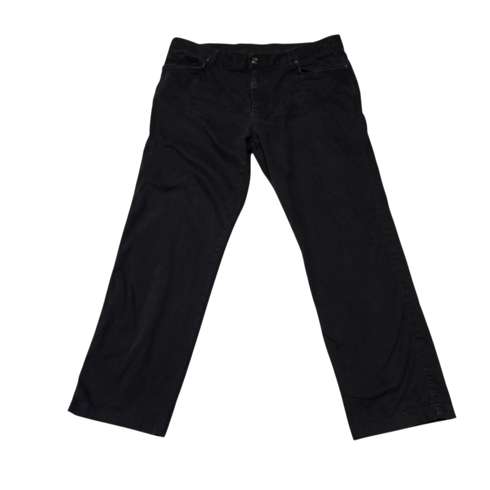 Zegna Trousers Mens 38 Black Regular Fit Cotton Stretch Chino Pants Luxury